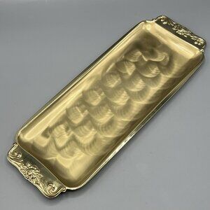 MCM Solid Modern Brass Serving Tray Hand Finished Tarnish Resistant Vtg Japan